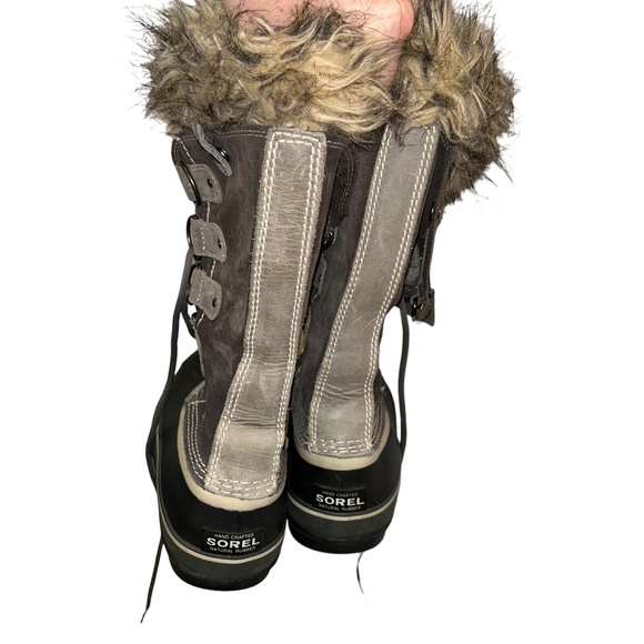 Sorel Joan of arc furry brown black winter snow boots 9 - Picture 5 of 6
